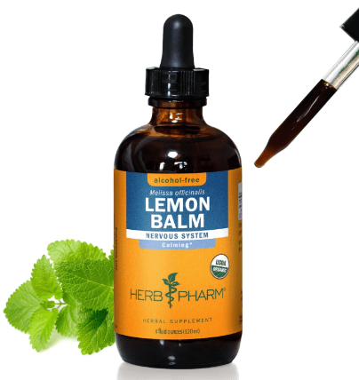 Herb Pharm Certified Organic Lemon Balm Liquid Extract for Calming Nervous System Support, Alcohol-Free Glycerite, 4 Ounce