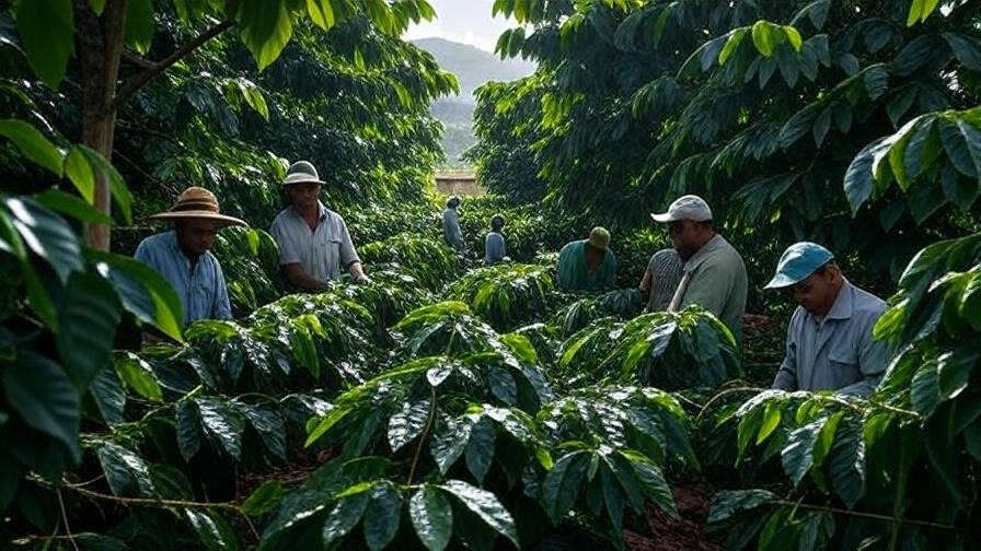 Successful intercropping of coffee and shade trees on a farm in Central America