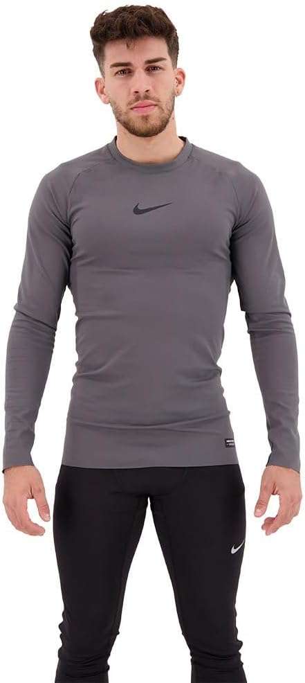 Nike Pro Dri-FIT ADV Men's Long-Sleeve Training Top (as1, Alpha, l, Regular, Regular, Grey/Black)
