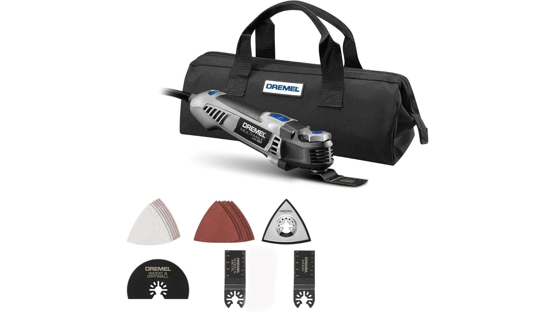 Dremel Multi-Max MM50-02 5 Amp Variable Speed Corded Oscillating Multi Tool Kit with 16 Accessories and Storage Bag - Ideal for Metal & Wood Cutting, Sanding, and Box Cutouts