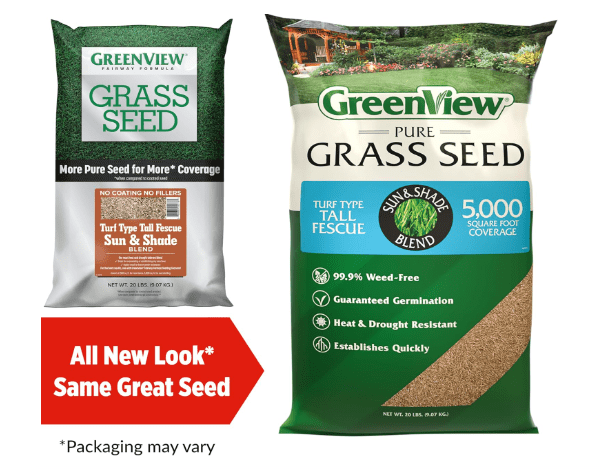  GreenView Pure Grass Seed Turf Type Tall Fescue Sun & Shade Blend, 20 lb. Bag – Covers up to 5,000 sq. ft.