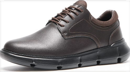 XPACS Men's Orthopedic Leather Dress Walking Shoes: Comfortable Arch Support Orthotic Plantar Fasciitis Business Casual Oxford, Flat Feet Formal Tennis Work Shoes for Foot and Heel Pain Relief
