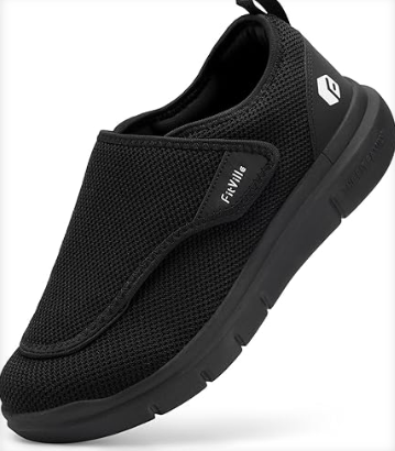 FitVille Diabetic Shoes for Men Extra Wide Slip-on Shoes for Swollen Feet Adjustable Walking Shoes for Elderly Foot Pain Relief Neuropathy - EasyTop Wings