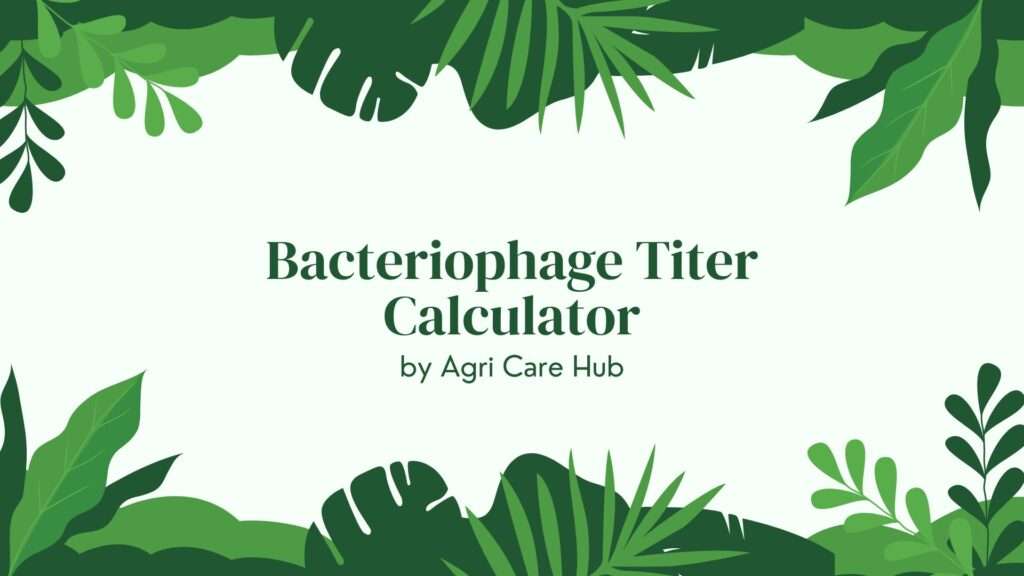 Bacteriophage Titer Calculator