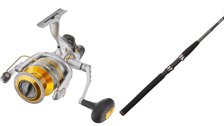Okuma ABF55b Baitfeeder Reel and Ugly Stik GX2 7' Spinning Rod Bundle
