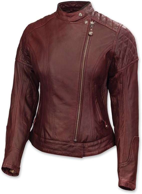Roland Sands Design Riot Leather Women's Street Motorcycle Jackets - Oxblood/Large 
