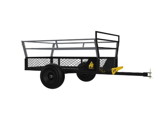 Gorilla Rugged Outdoor ATV Trailer Utility Garden Cart with 1400 Pound Capacity, Removable Sides, and 3-in-1 Tailgate for Hauling Large Loads, Black