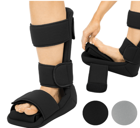  Vive Plantar Fasciitis Night Splint Plus Trigger Point Stretch Wedges - Soft Leg Brace Support, Orthopedic Sleeping Immobilizer Stretch Boot (Large: Men'...