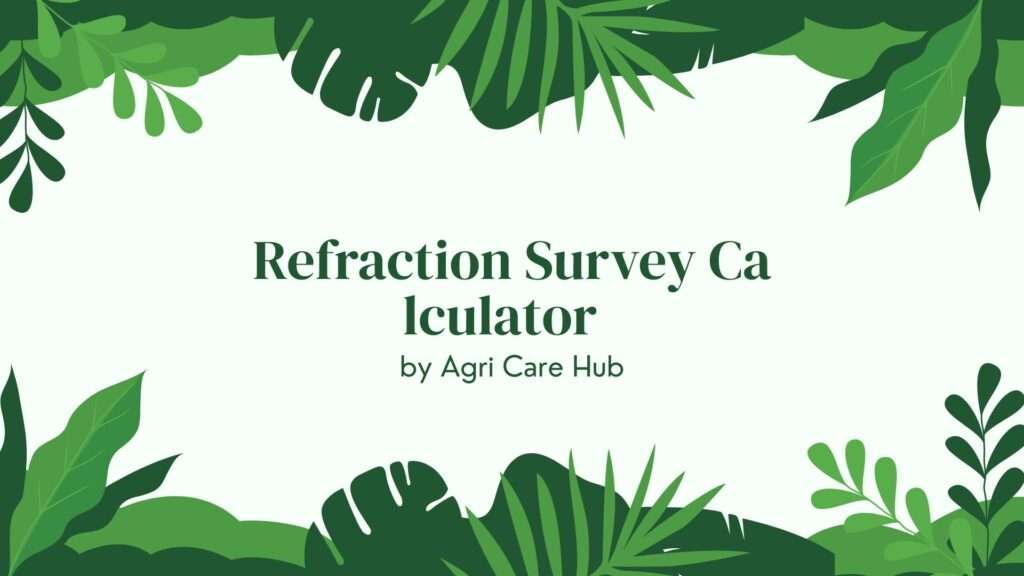 Refraction Survey Calculator