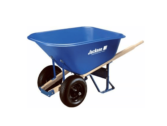 Jackson MP1010 Wheelbarrow, 10 cu-ft Volume, Poly, 2-Wheel, Pneumatic Wheel, 16 in Wheel