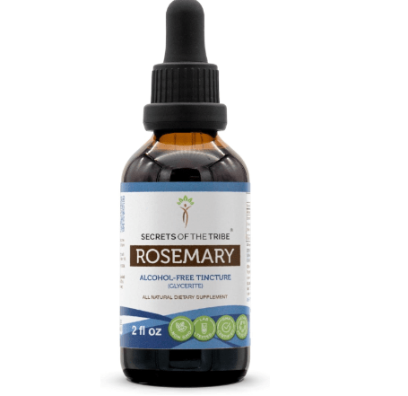 Secrets of the Tribe Rosemary Alcohol-Free Liquid Extract, Rosemary (Rosmarinus Officinalis) Dried Leaf Tincture Supplement (2 FL OZ)