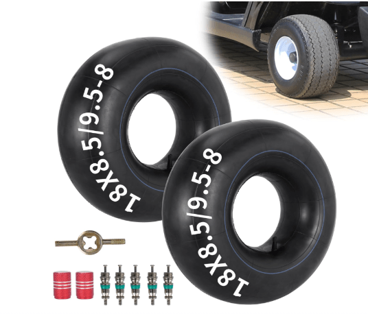 RUTU 18x8.50-8 Tube 18x9.50-8 Inner Tube for Lawn Mowers, Wheelbarrows, Tractors, Golf Carts, ATVs, Go Karts, Snow Blowers, Trailers with TR13 Straight Valve Stem and Replacement Parts(2 P