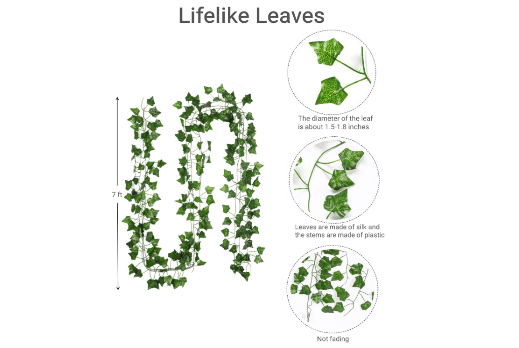 ARTKAIKE Fake Vines for Room Decor(12 Pack 84 Feet) Aesthetic Artificial Plant Ivy Leaves Hanging Greenery Garlands for Home Bedroom Wall Wedding Party Decor 