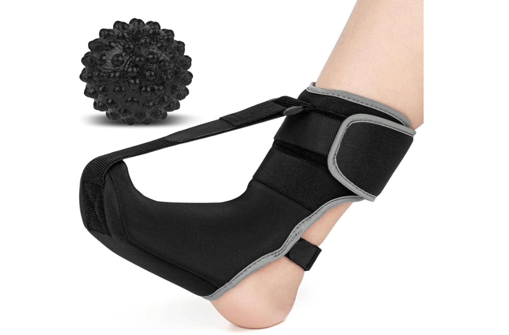 Plantar Fasciitis Night Splint Sock with Massage Ball for Plantar Fasciitis Relief, Soft & Comfortable Foot Brace for Achilles Tendonitis Heal 