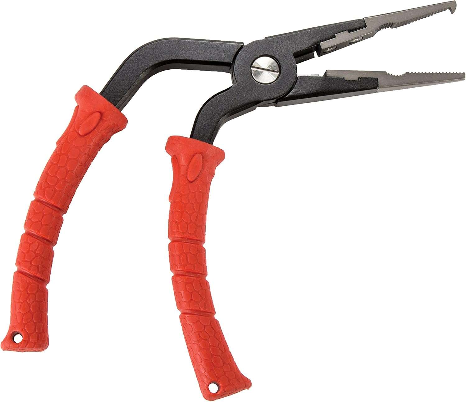 BUBBA Pistol Grip Split Ring Fishing Pliers with Non-Slip Handle, 8Cr13MoV Stainless Steel Jaws, Carbide Cutters, Crimper Tool, Coiled Lanyard and Synthetic Sheath 