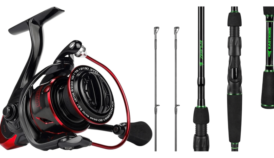 KastKing Sharky III Spinning Fishing Reel,Size 3000 and KastKing Zephyr Dual Tip Fishing Rod, 7' ML & M Spinning Rod