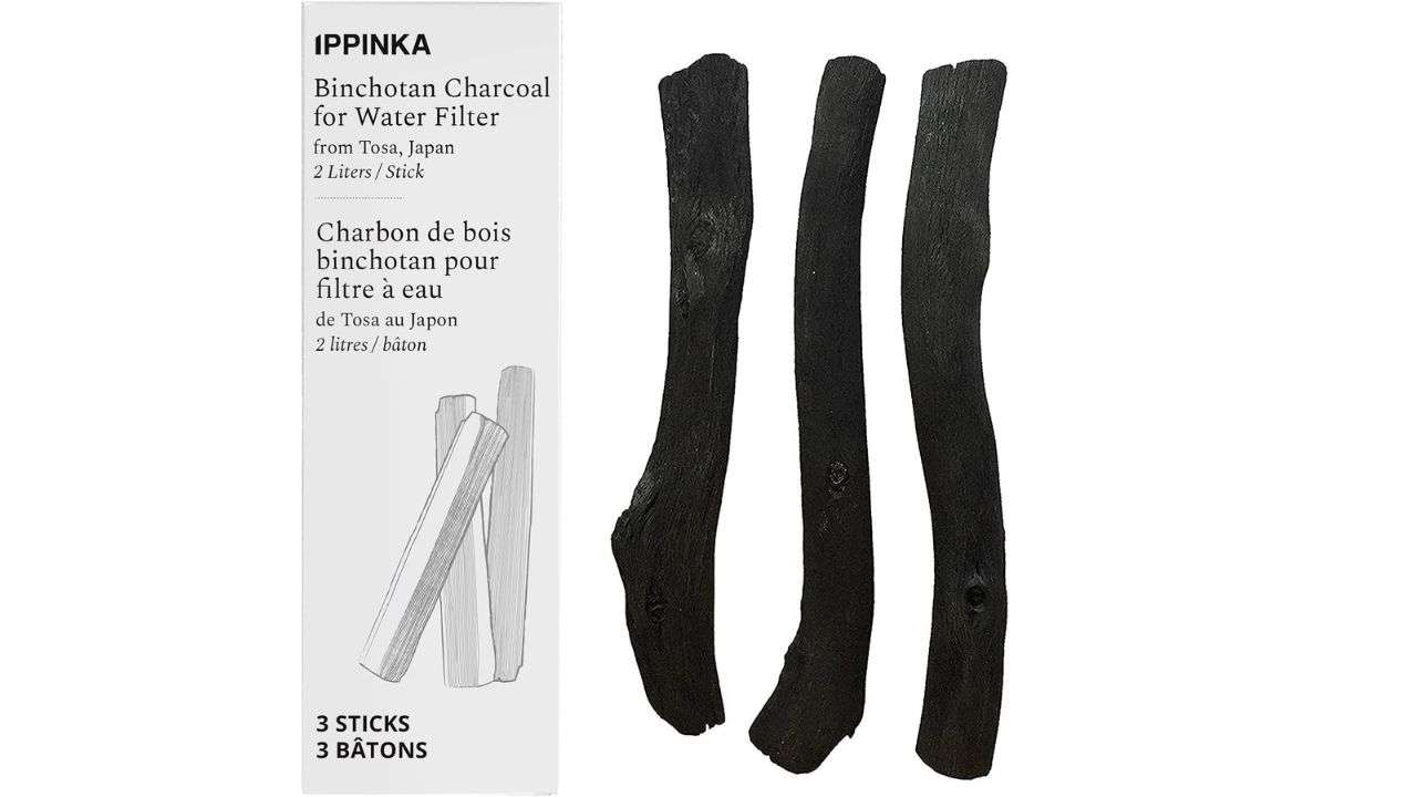  Tosa Binchotan Charcoal Water Purifying Sticks for Great-Tasting Water, Three 6 in Sticks - Each Stick Filters up to 2 Liters of Water