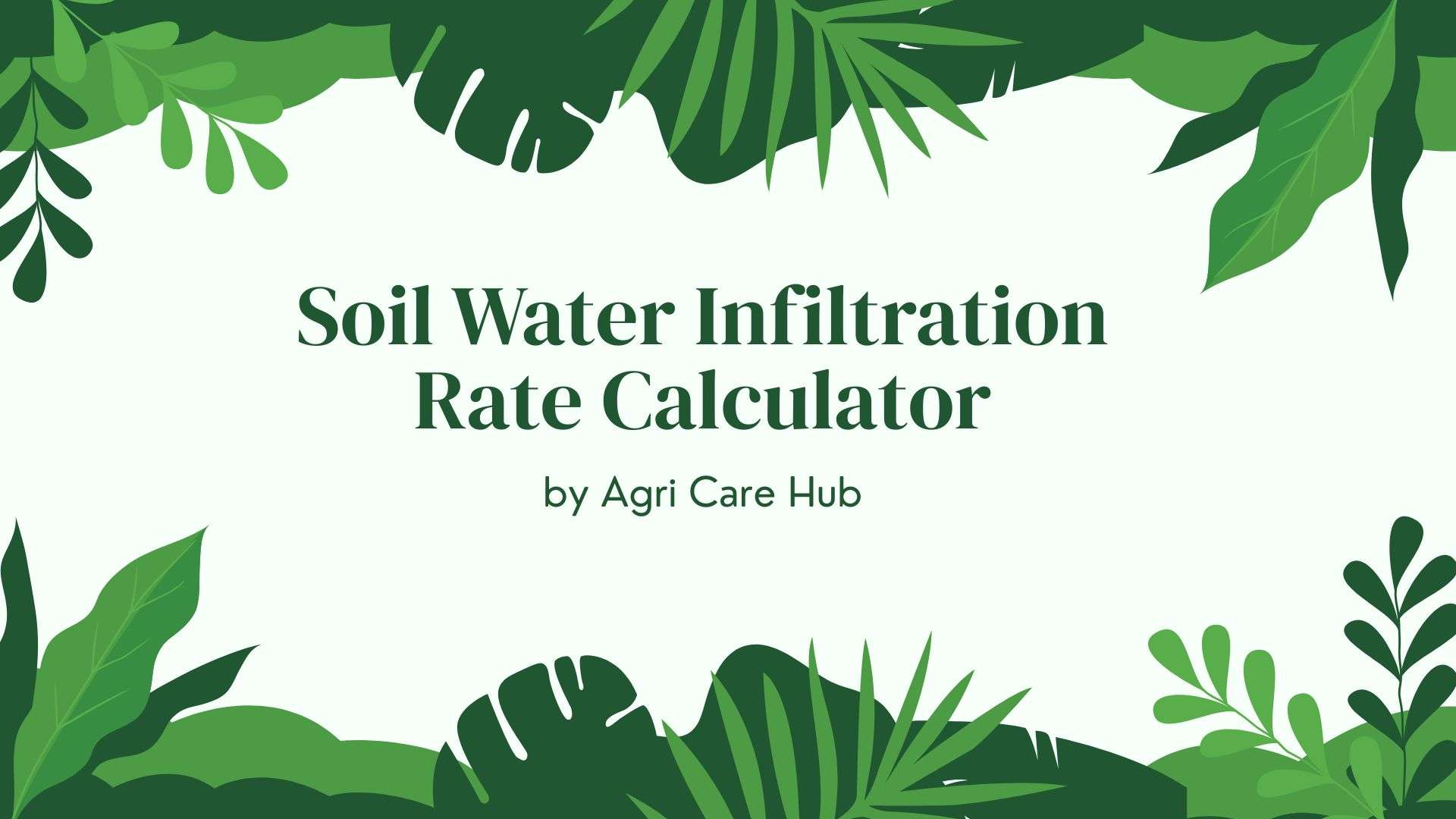 Soil Water Infiltration Rate Calculator for Accurate Measurements
