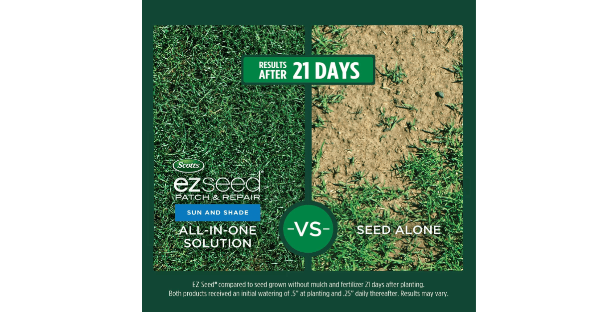 Scotts EZ Seed Patch & Repair for Sun and Shade Combination Mulch, Sun and Shade Grass Seed and Fertilizer for Bare Spots and Repair, Grows Anywhere, 20 lbs.
