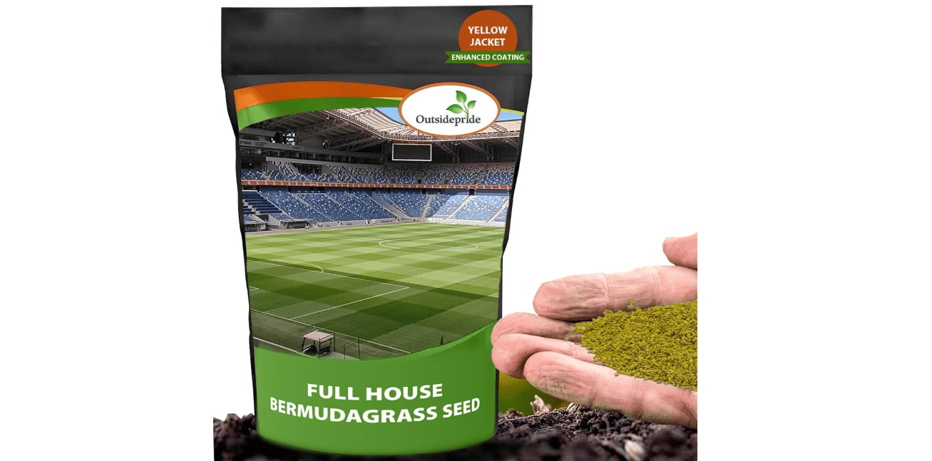 Outsidepride Full House Bermuda Grass Seed Mix - 2 lbs. Premium Warm Season Turf Blend of Traffic & Drought-Tolerant Monaco & Hollywood Bermuda Grass Seeds for Lawn, Golf Courses & Fairways
