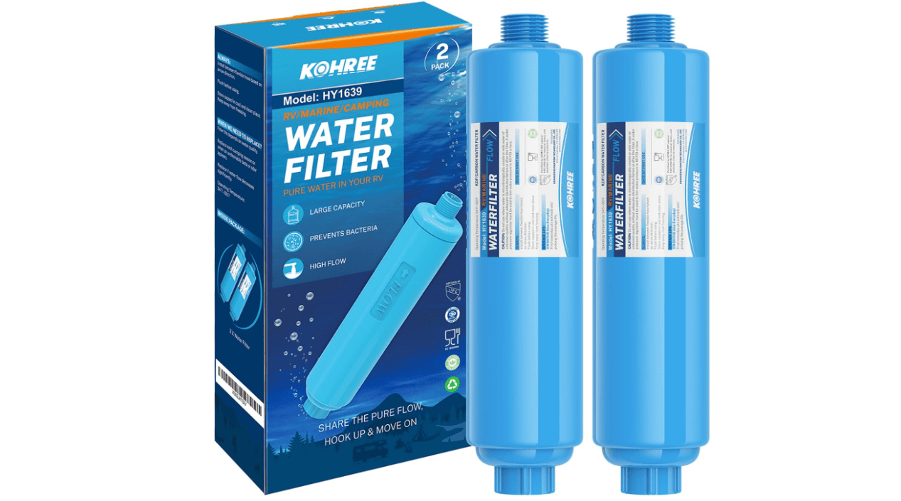 Kohree RV Water Filter 2 Pack and Kohree RV Water Pressure Regulator (Adjustable Handle) 
