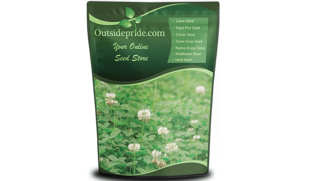 Outsidepride Perennial White Dutch Clover Seed - 5 lbs. Nitrocoated, Inoculated Clover Seeds for Lawn Alternative, Erosion Control, Food Plots, Ground Cover, & Pasture Mixtures in USDA Zones 3-10 