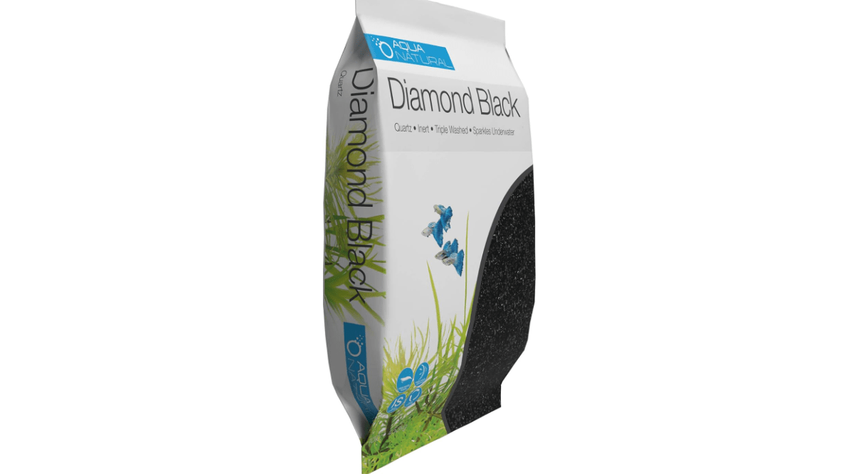 Aqua Natural Diamond Black 10lb, Premium Gravel and Substrate for Aquariums, Fish Tanks and terrariums, 1-2mm 