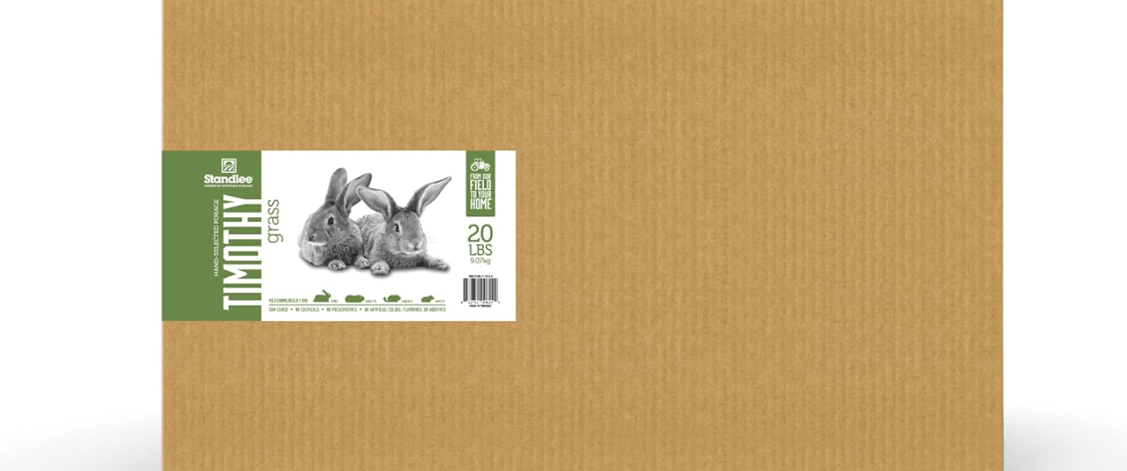 PremiYum Standlee Western Timothy Grass Hay Small Animal Food for Rabbits, Guinea Pigs, and Chinchillas, 20 lb. Box 