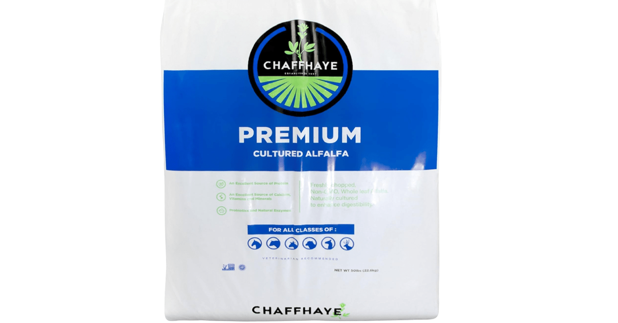 Pivotal Chaffhaye, Premium Cultured Alfalfa Hay for Livestock and Cattle, Horses, Camelids, Small Animals, Alfalfa Hay for Guinea Pigs, Alfalfa Hay for Rabbits (50 lbs), Gold 