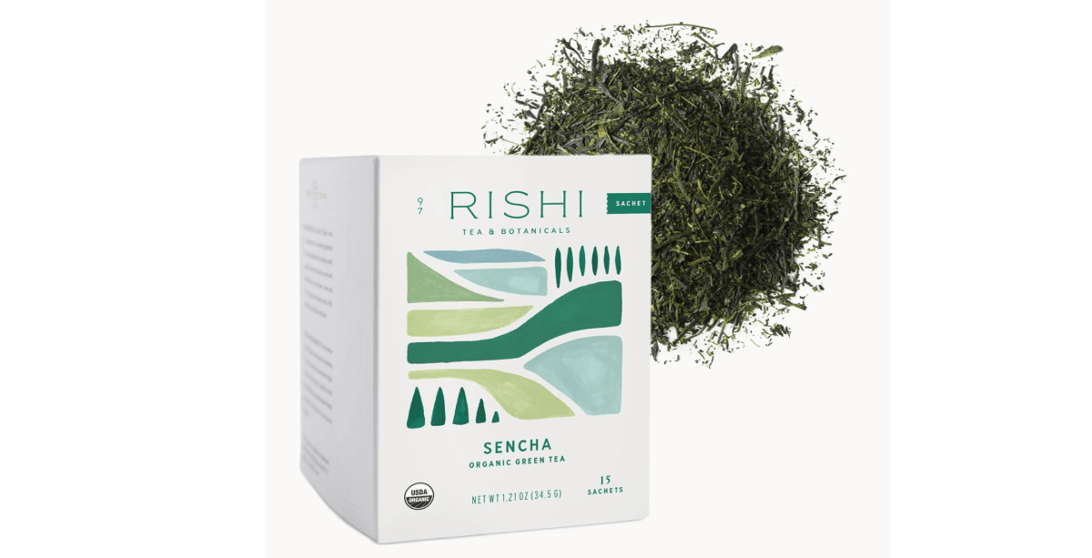 Rishi Tea Sencha Japanese Green Tea - Organic Sachet Bags, Caffeinated, Enjoy Hot or Iced - 15 Count (Pack of 1) 