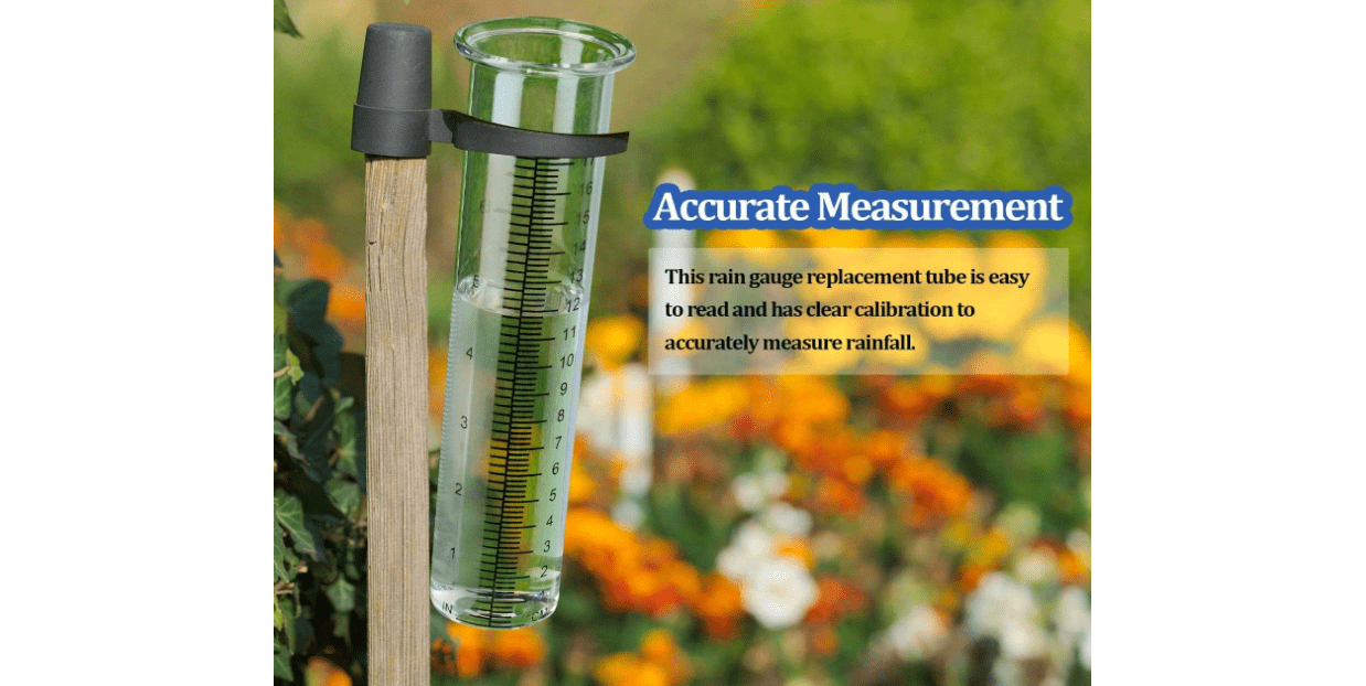 Mateda 7" Capacity Rain Gauge with Stainless Steel Mounting Rack Holder, Post Mount Rain Gauge for Yard Garden Outdoor Home (Style A) 
