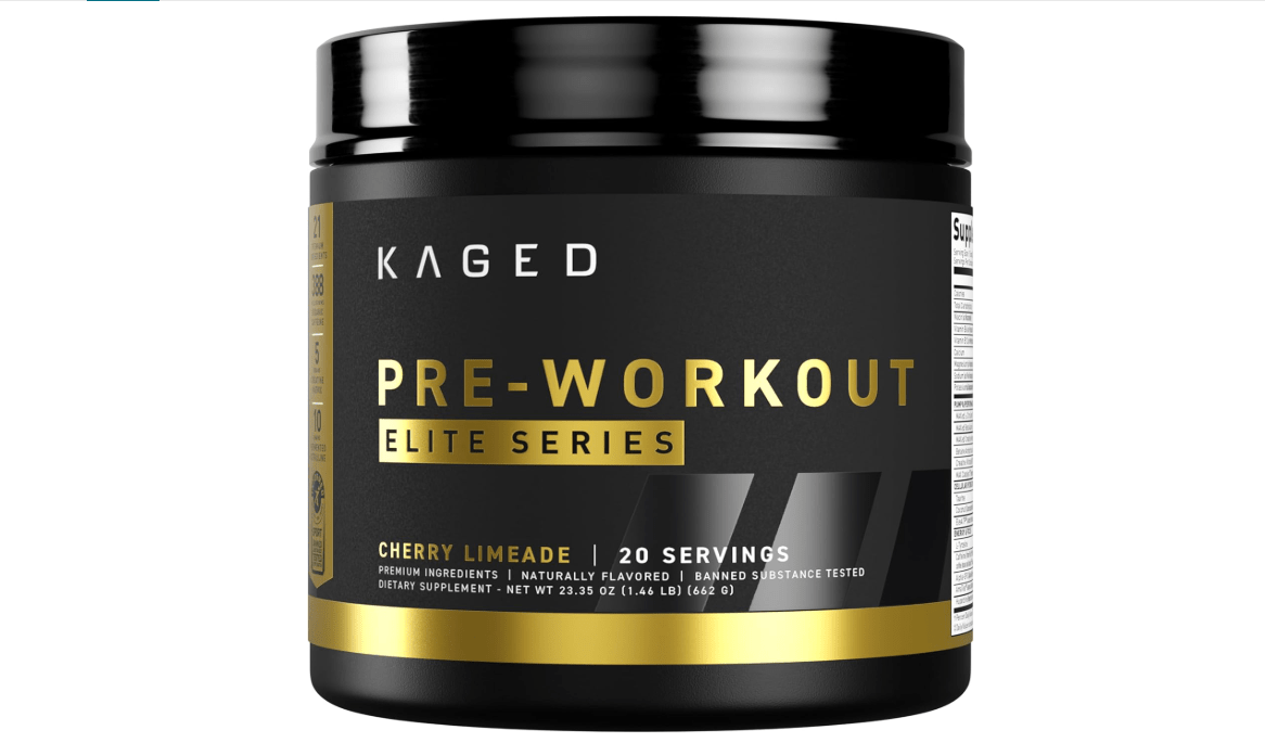 Kaged Pre Workout Elite Powder | Cherry Limeade | Pre-Workout with Creatine, Beta Alanine, L-Citrulline, BCAAs | 388 mg Organic Caffeine | Pre Supplements for Men & Women | 20 Servings 