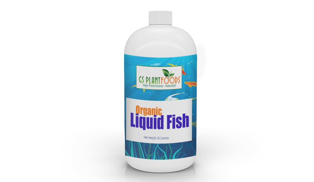 GS Plant Foods Organic Liquid Fish Fertilizer - Natures Growth Boost, OMRI-Certified, Hydrolyzed, Fish-Based, Organic Gardening Solution, 1 Quart 