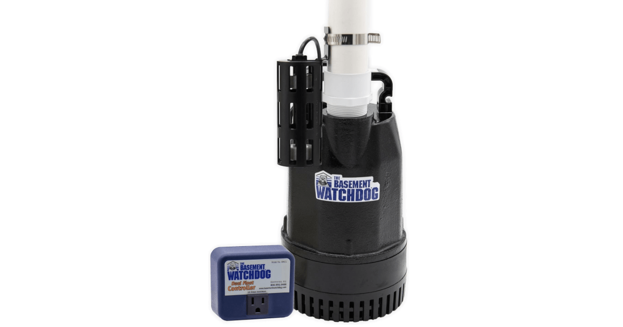 THE BASEMENT WATCHDOG Model SIT-50D 1/2 HP 4,400 GPH at 0 ft. and 3,540 GPH at 10 ft. Cast Iron Submersible Sump Pump with Top Discharge and Caged Dual Micro Reed Float Switch and Controller 