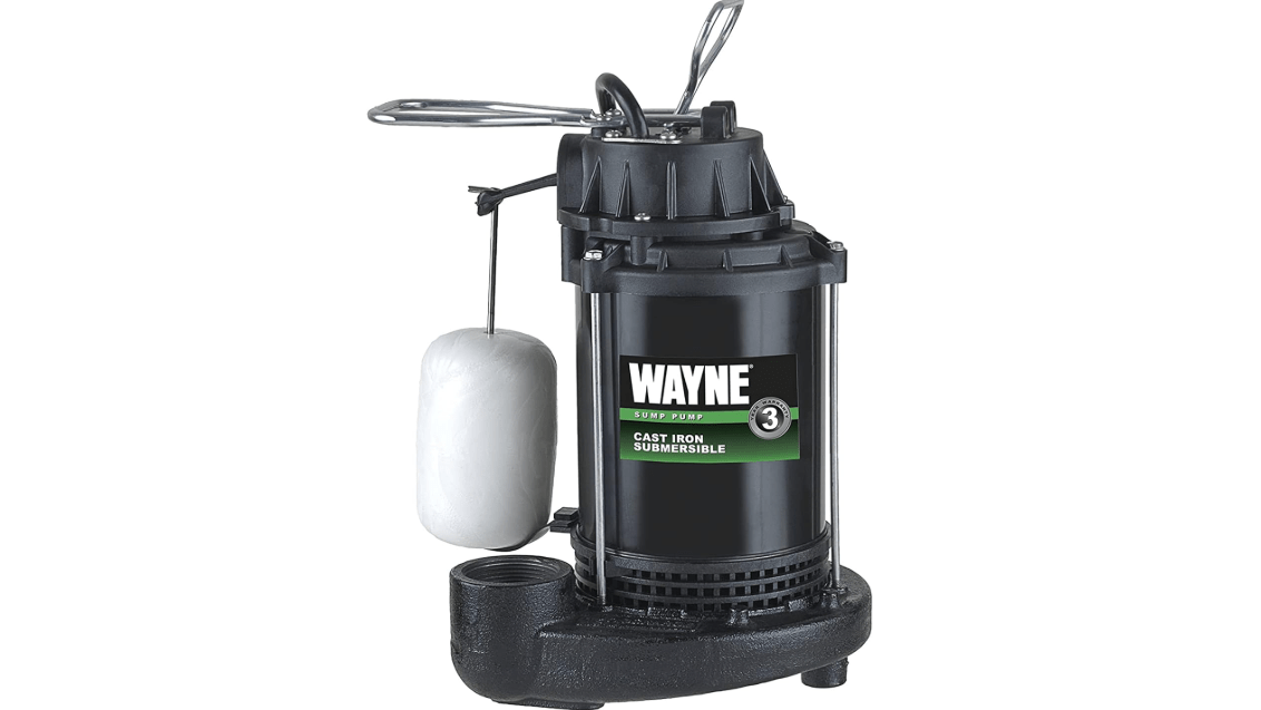WAYNE CDU800 1/2 HP Submersible Cast Iron and Steel Sump Pump With Integrated Vertical Float Switch 