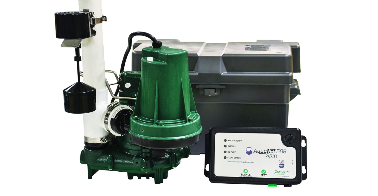 Zoeller 508-0006 Aquanot 508 ProPak53 Preassembled Sump Pump System with Battery Back-Up 