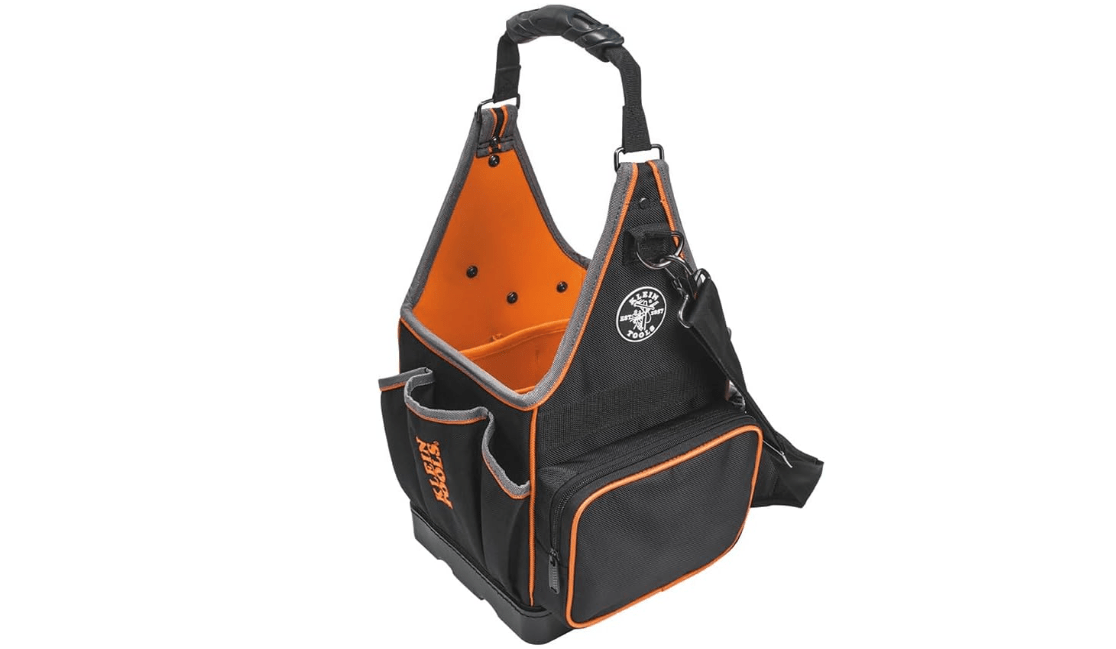 Klein Tools 554158-14 Tool Bag, Tradesman Pro Tote with 20 Pockets Made of 1680d Ballistic Weave and a Fully Molded Bottom, 8-Inch 