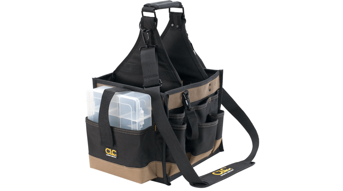 CLC Custom LeatherCraft 1528 Large Electrical and Maintenance Tool Carrier, Black 