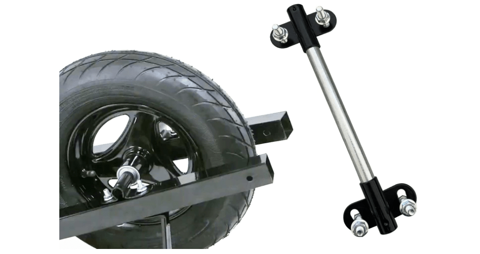 Heavy Duty Wheelbarrow Axle Bracket Set Compatible with 5/8” Wheelbarrow Axles 10" x 0.63" Wheelbarrow Axle Shaft and 2.1" x 3.3" Brackets Includes Bolts and Nuts 