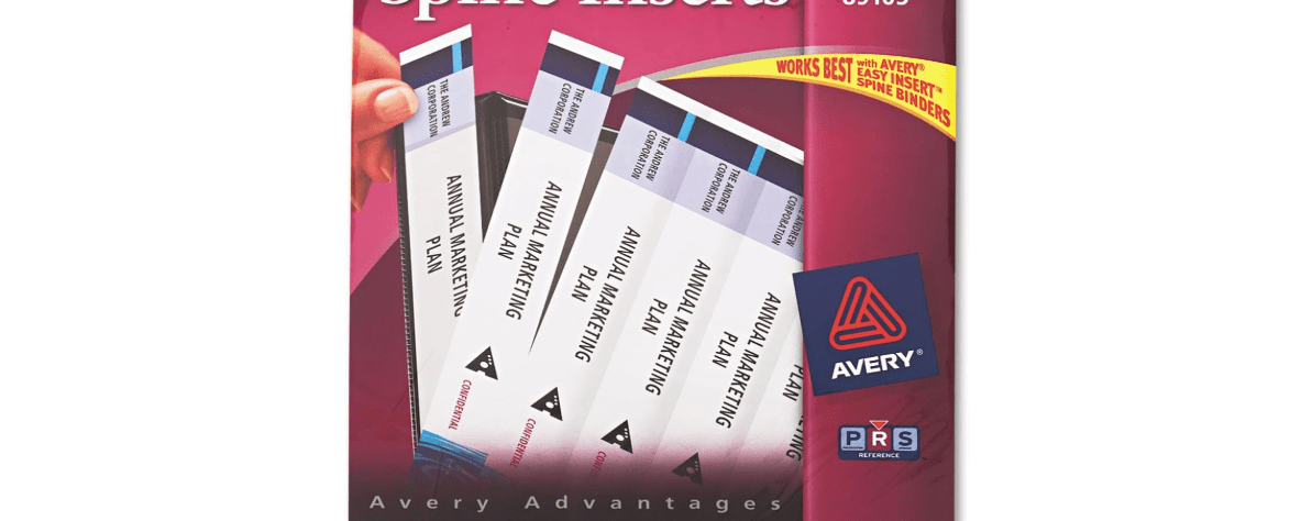 Avery-Dennison 89105 Binder Spine Inserts, 1-1/2-Inch Capacity, 25/PK, White
