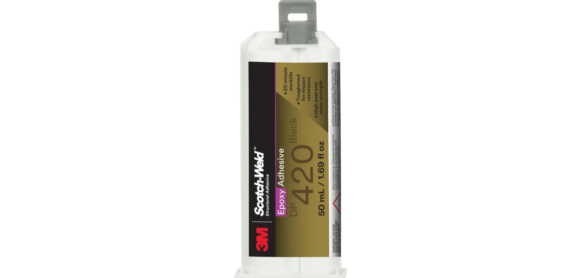 3M Scotch-Weld Epoxy Adhesive DP420, Black, Two-Part Epoxy Structural Adhesive, High Impact and Fatigue Resistant, Maintains Bond Strength, 50 mL (1.69 fl oz) Duo-Pak
