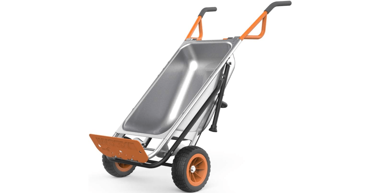 Worx WG050 8-in-1 Aerocart Garden Cart/Wheelbarrow Heavy Duty/Dolly 