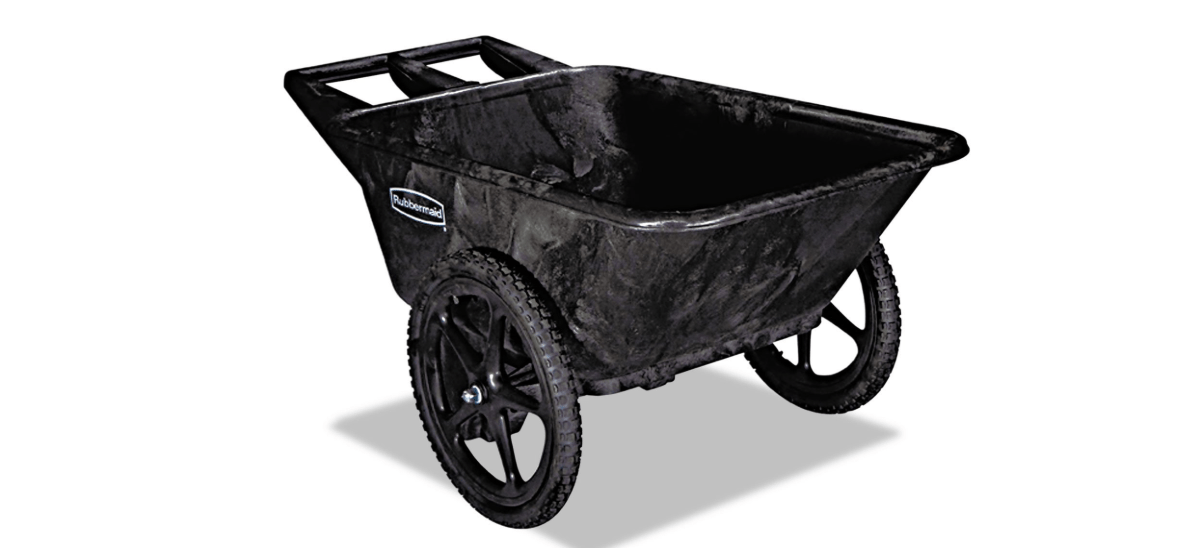 Rubbermaid Commercial Products 8.75 Cubic Foot, All-Weather, Big-Wheel Cart/Yard Cart/Lawn Cart/Wheelbarrow, Yardwork/Landscaping/DIY Projects, Durable/Weather Resistant, Black 