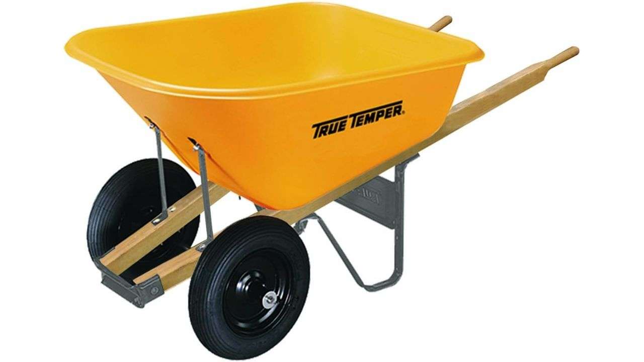  True Temper RP810 Dual Wheel Poly Wheelbarrow, 8 Cubic Foot
