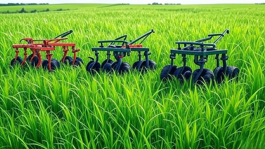 Infographic of soil cultivator silhouettes comparing width and weight