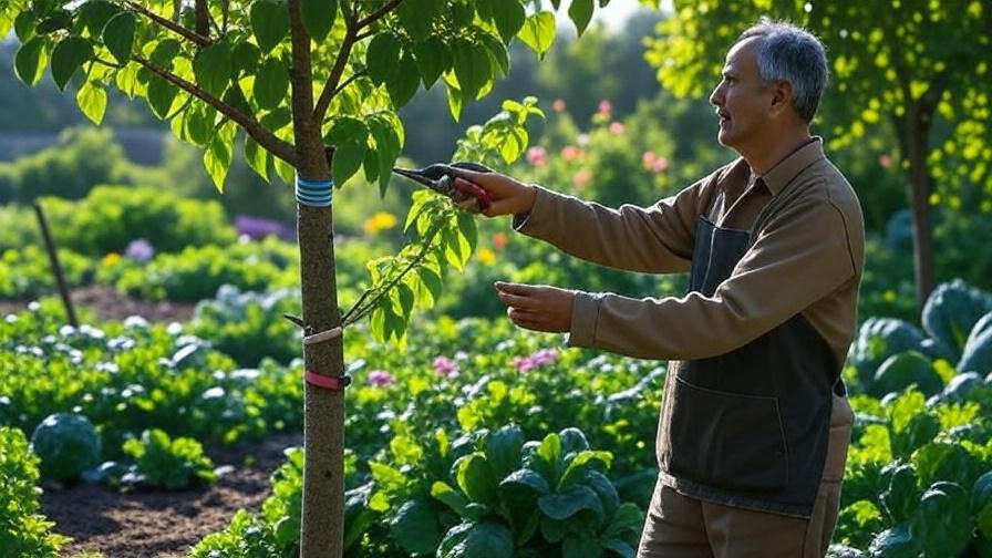 Gardener correcting overwatering and pruning mistakes in an organic garden.