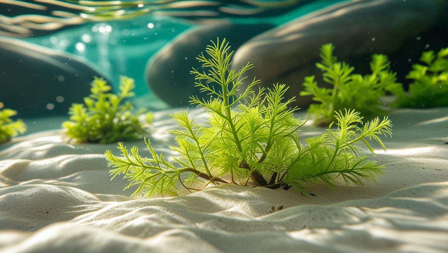 Floating Hornwort in a lightly planted aquarium