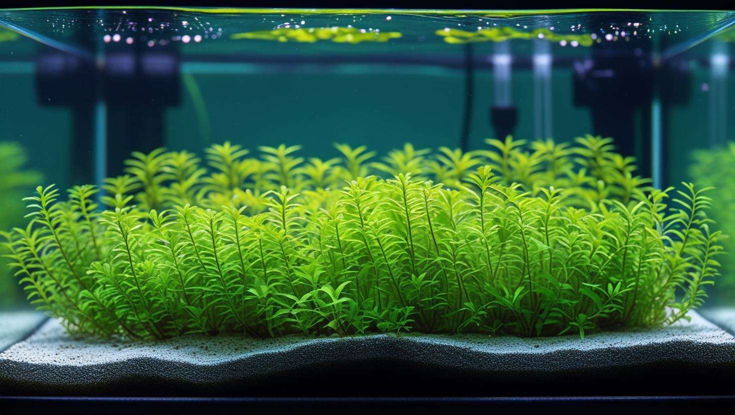 Cryptocoryne parva carpet in a small low-light aquarium