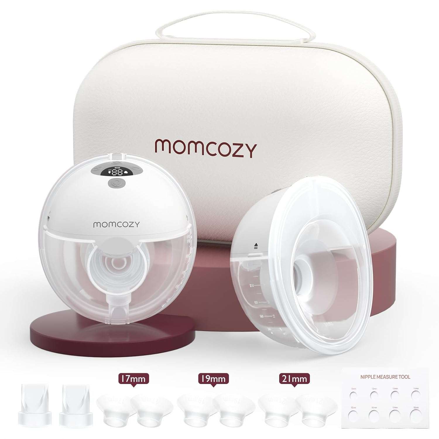 Momcozy Hands-Free Breast Pump S12 Pro, Wearable & Portable Pump with Soft DoubleFit Flange, 3 Modes | 9 Levels Double Electric Pump, Smart Display, 24mm, 2 Pack, Cozy Orange