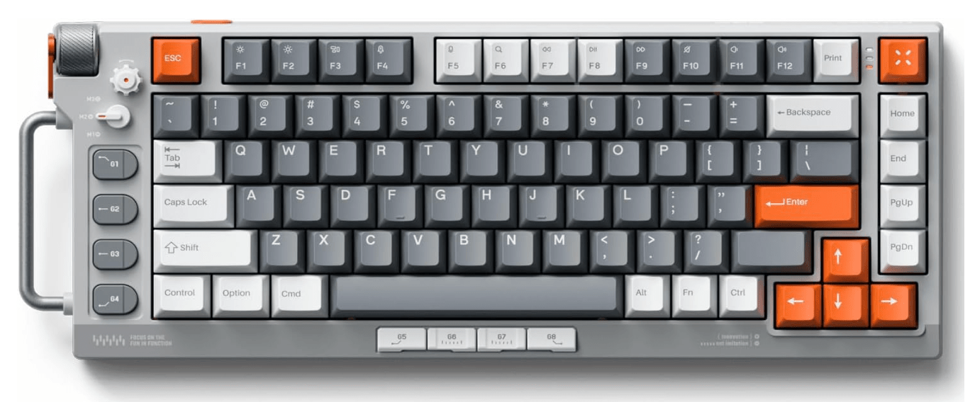 nuphy Field75 HE Rapid Trigger Wired Magnetic Keyboard,83 Keys,PBT Keycaps,Hot-Swap RGB Backlit Gaming Keyboard, 75% Layout Hall Effect Keyboard with Knob,8K Hz Polling Rate-Magnetic White Switch 